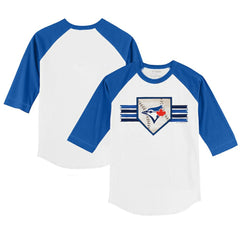 Toronto Blue Jays Tiny Turnip Youth Base Stripe 3/4-Sleeve Raglan T-Shirt | MLB On Sale