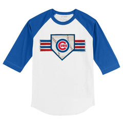 Chicago Cubs Tiny Turnip Youth Base Stripe 3/4-Sleeve Raglan T-Shirt | MLB Sale
