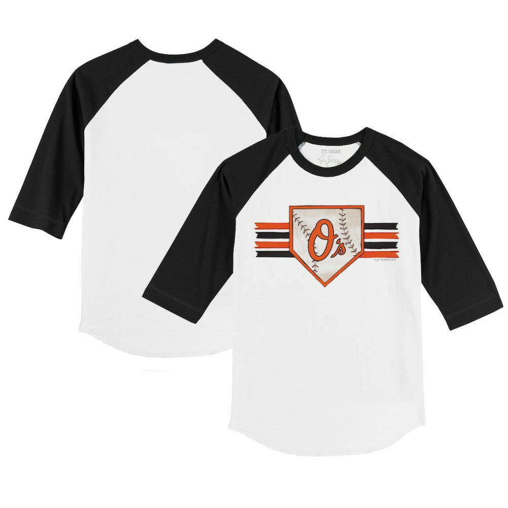 Baltimore Orioles Tiny Turnip Youth Base Stripe 3/4-Sleeve Raglan T-Shirt | MLB Outlet