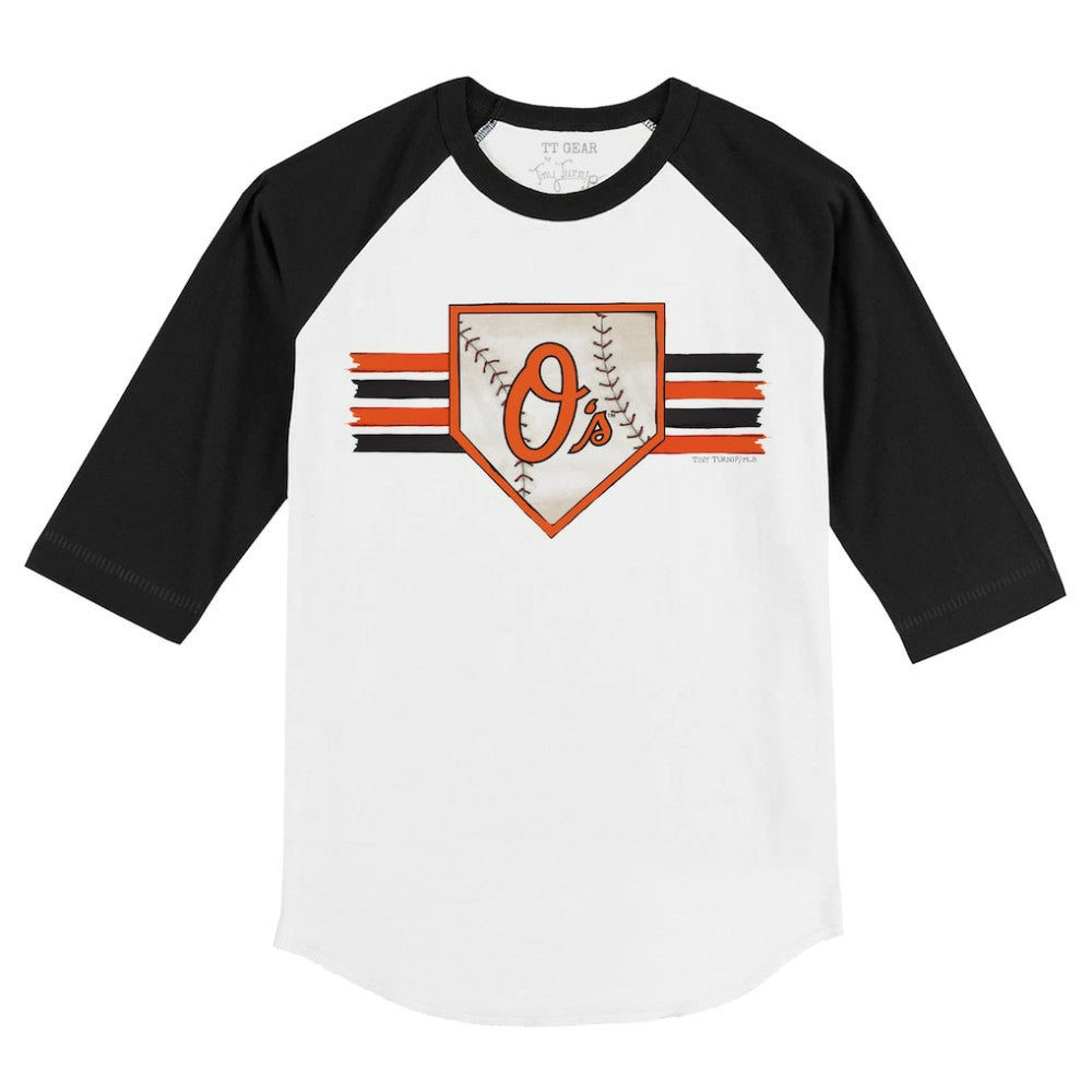 Baltimore Orioles Tiny Turnip Youth Base Stripe 3/4-Sleeve Raglan T-Shirt | MLB Outlet