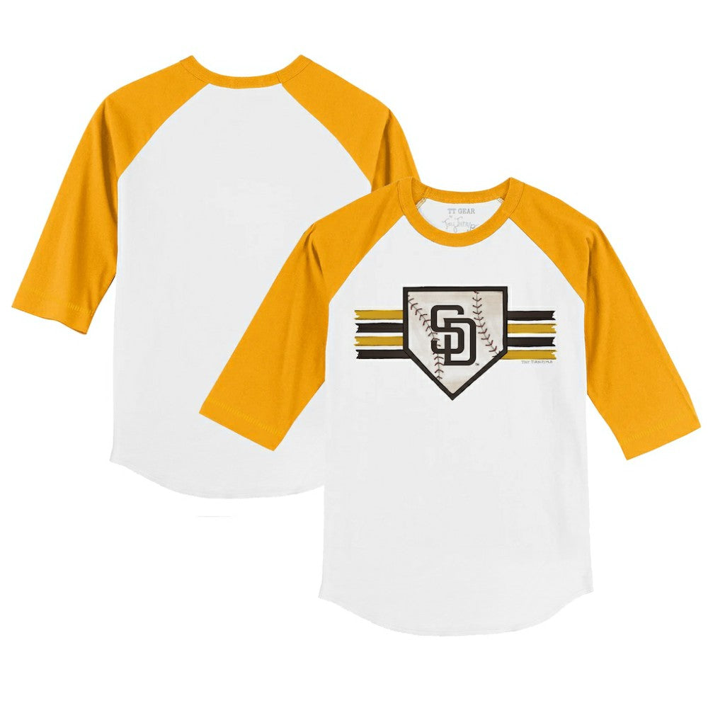 San Diego Padres Tiny Turnip Youth Base Stripe 3/4-Sleeve Raglan T-Shirt | MLB New