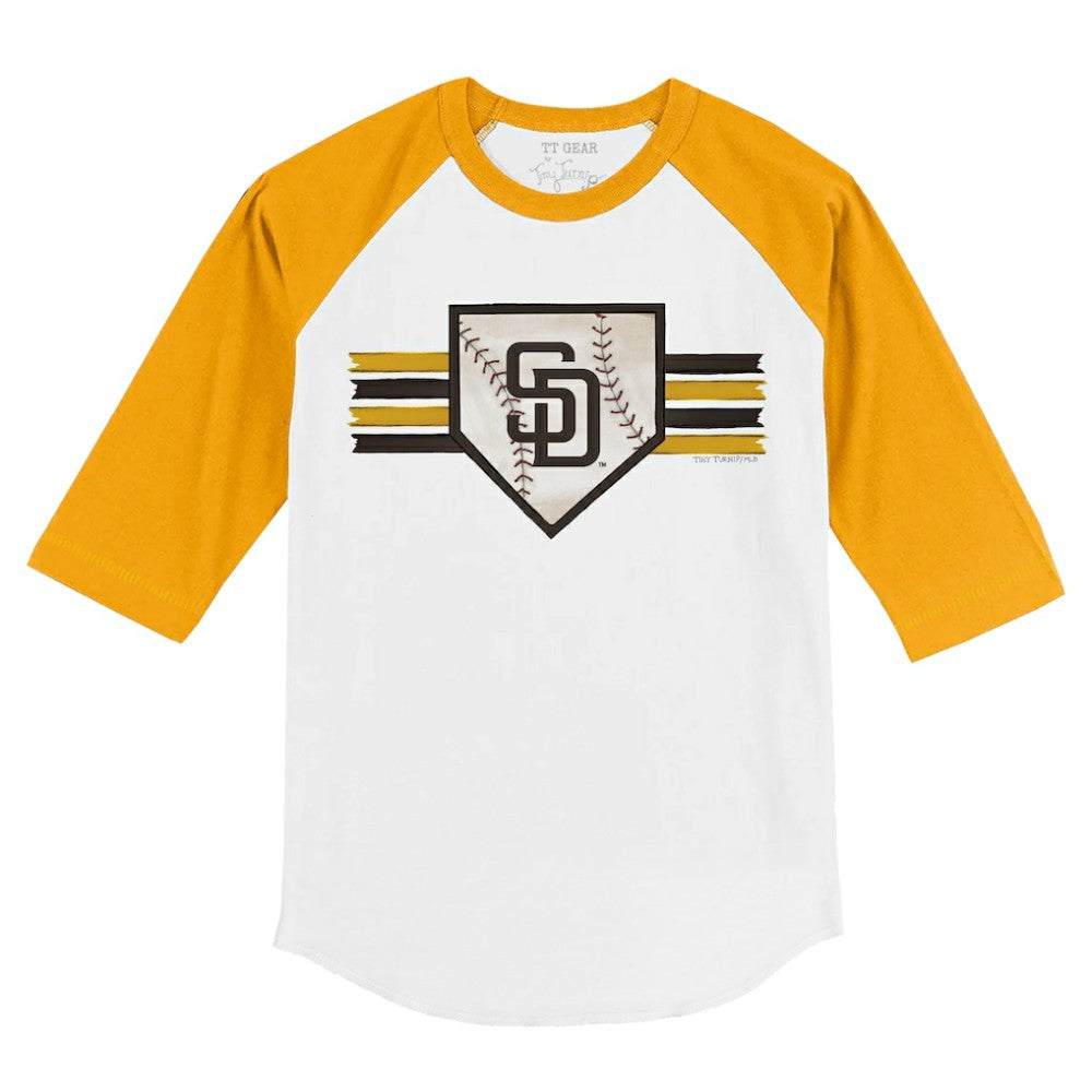 San Diego Padres Tiny Turnip Youth Base Stripe 3/4-Sleeve Raglan T-Shirt | MLB New