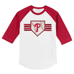 Philadelphia Phillies Tiny Turnip Youth Base Stripe 3/4-Sleeve Raglan T-Shirt | MLB New