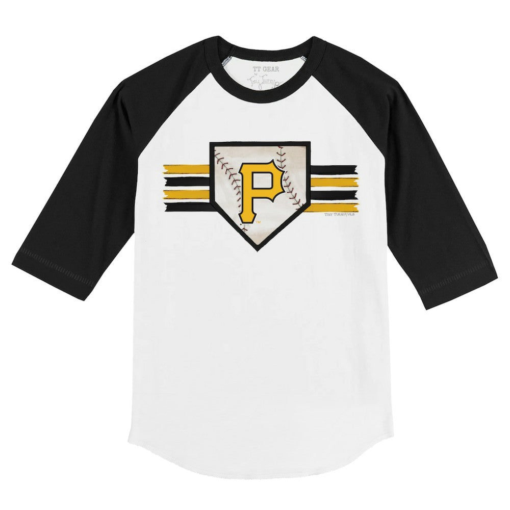 Pittsburgh Pirates Tiny Turnip Youth Base Stripe 3/4-Sleeve Raglan T-Shirt | MLB Outlet