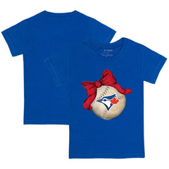 Toronto Blue Jays Tiny Turnip Youth Baseball Bow T-Shirt | MLB Outlet
