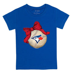 Toronto Blue Jays Tiny Turnip Youth Baseball Bow T-Shirt | MLB Outlet
