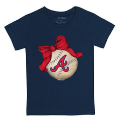 Atlanta Braves Tiny Turnip Youth Baseball Bow T-Shirt | MLB Shop