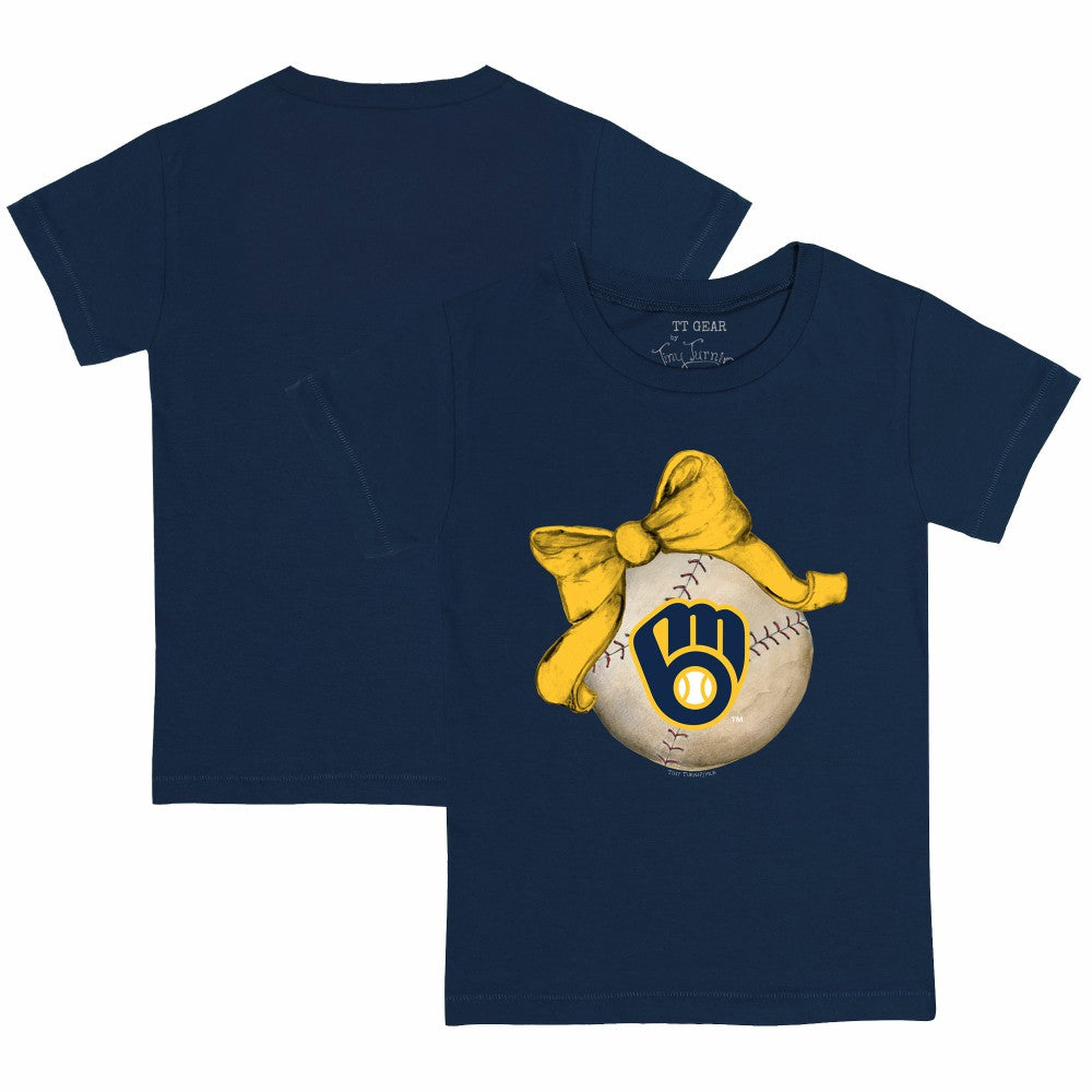Milwaukee Brewers Tiny Turnip Youth Baseball Bow T-Shirt | MLB Online