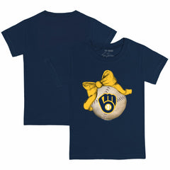 Milwaukee Brewers Tiny Turnip Youth Baseball Bow T-Shirt | MLB Online