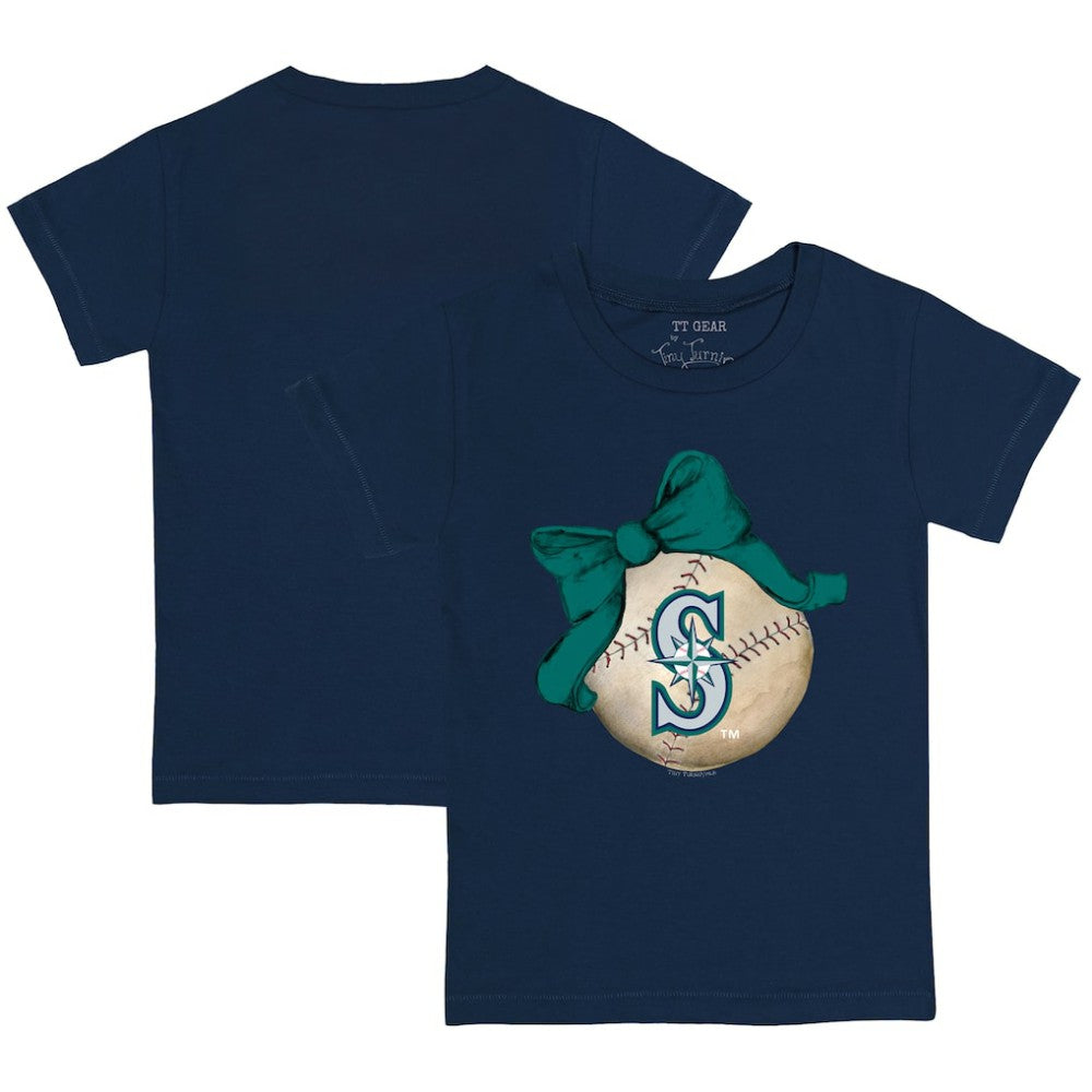 Seattle Mariners Tiny Turnip Youth Baseball Bow T-Shirt | MLB Sale