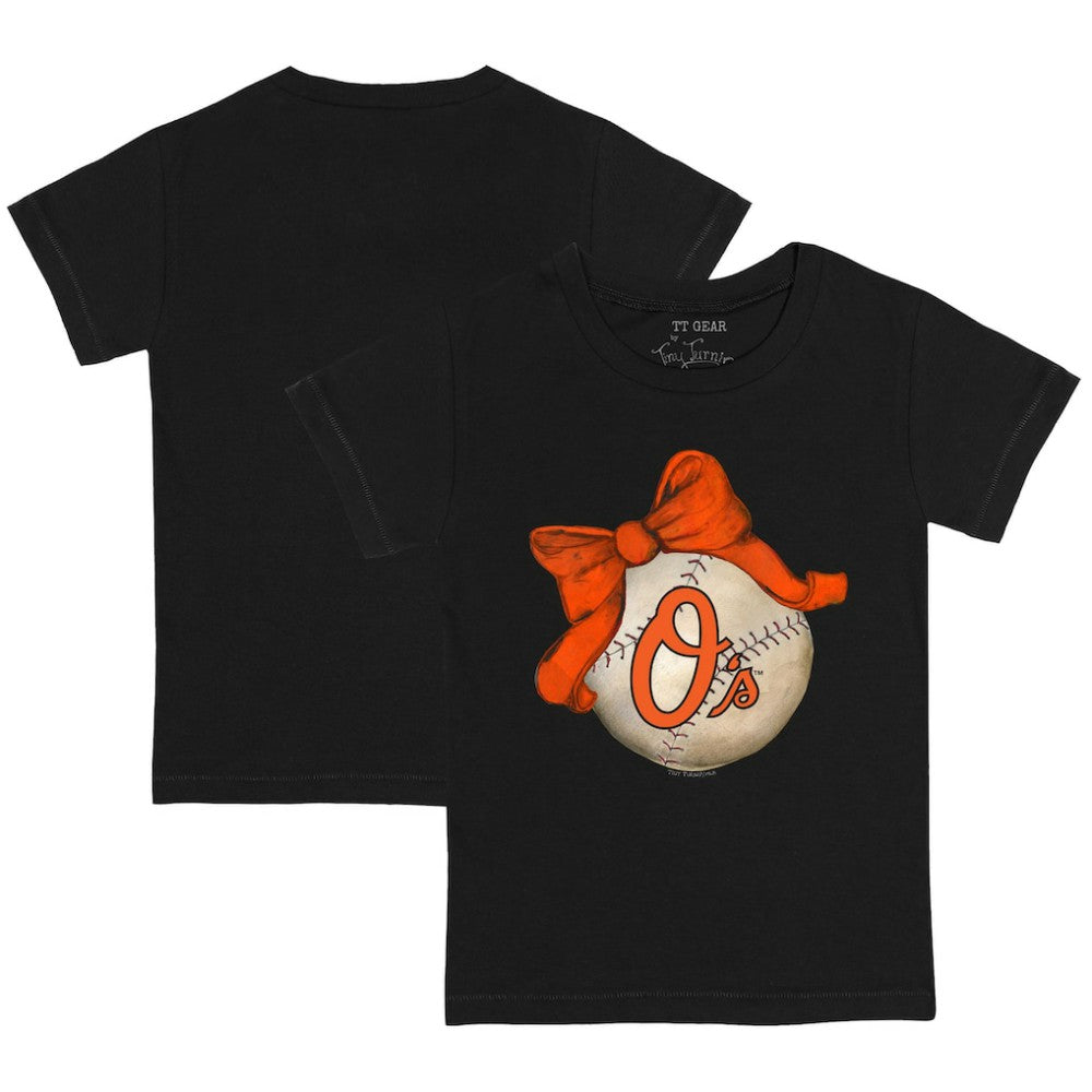 Baltimore Orioles Tiny Turnip Youth Baseball Bow T-Shirt | MLB Outlet