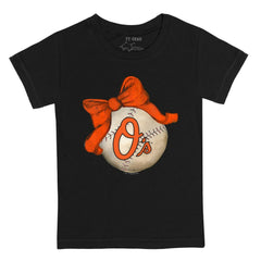 Baltimore Orioles Tiny Turnip Youth Baseball Bow T-Shirt | MLB Outlet