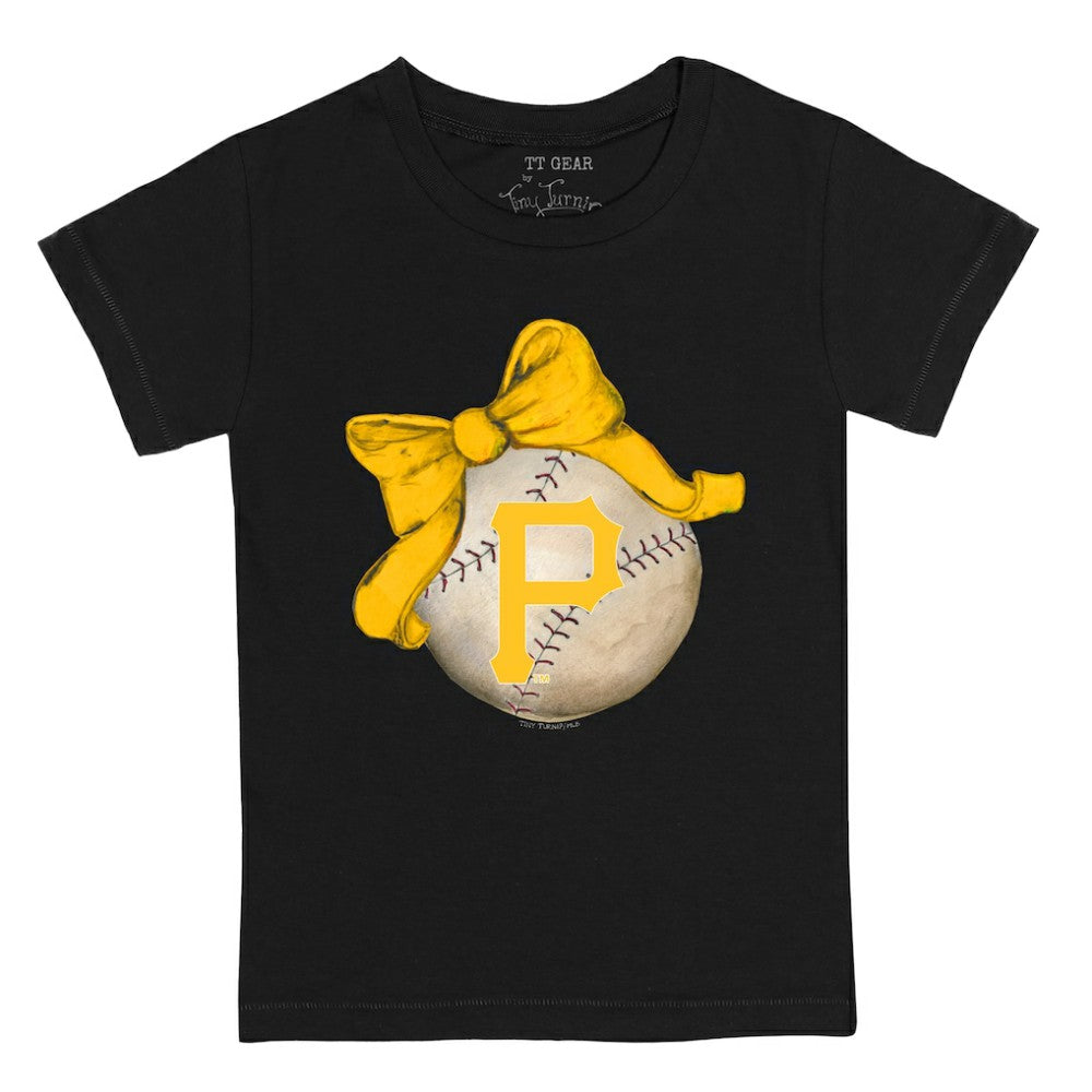 Pittsburgh Pirates Tiny Turnip Youth Baseball Bow T-Shirt | MLB Discount