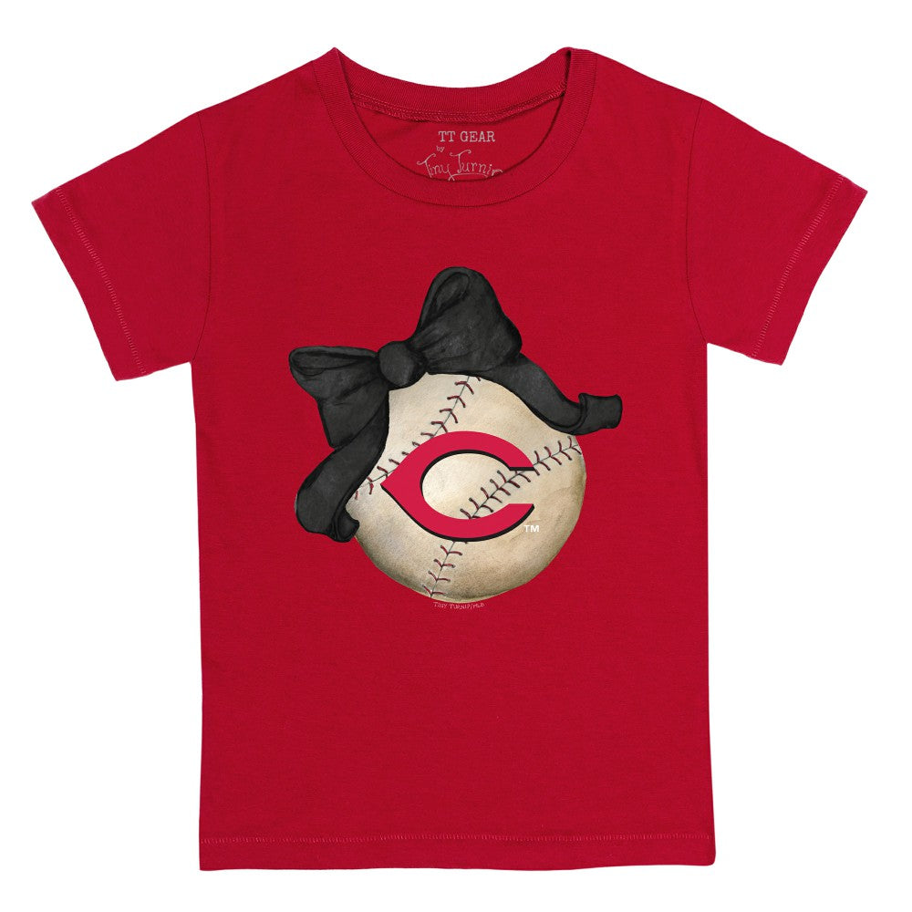 Cincinnati Reds Tiny Turnip Youth Baseball Bow T-Shirt | MLB US