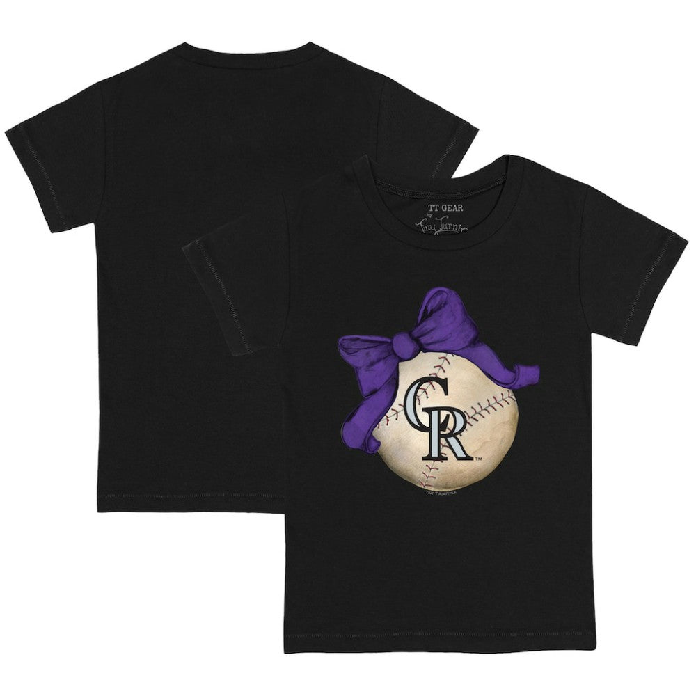 Colorado Rockies Tiny Turnip Youth Baseball Bow T-Shirt | MLB Shop