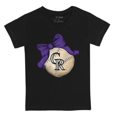 Colorado Rockies Tiny Turnip Youth Baseball Bow T-Shirt | MLB Shop