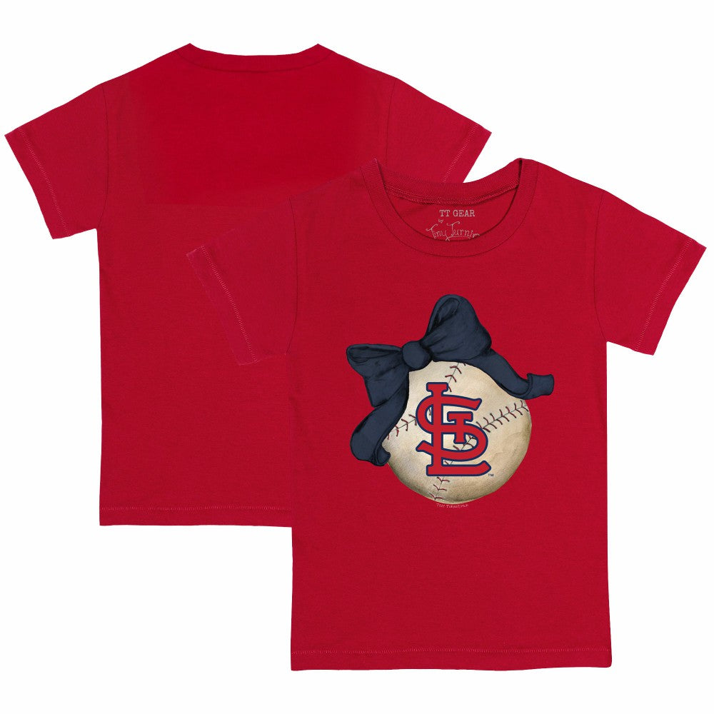 St. Louis Cardinals Tiny Turnip Youth Baseball Bow T-Shirt | MLB Outlet