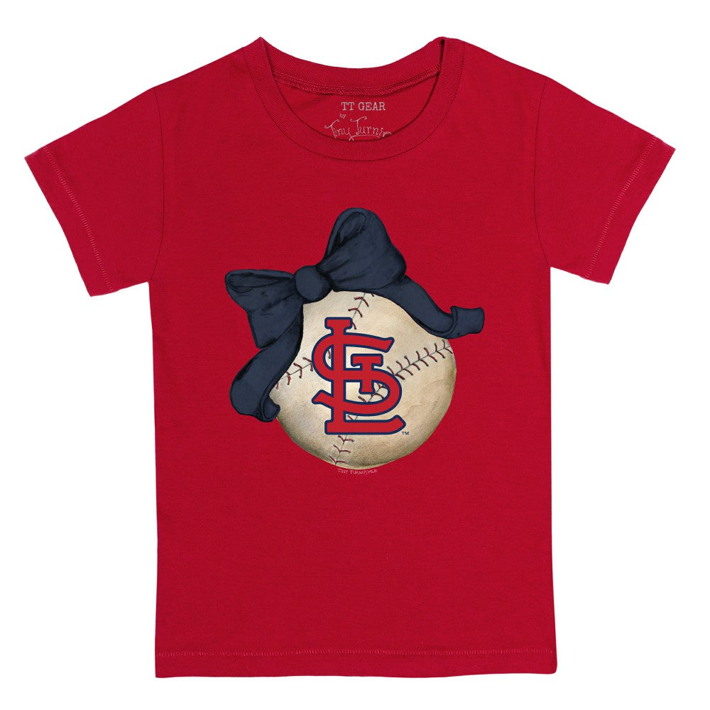 St. Louis Cardinals Tiny Turnip Youth Baseball Bow T-Shirt | MLB Outlet