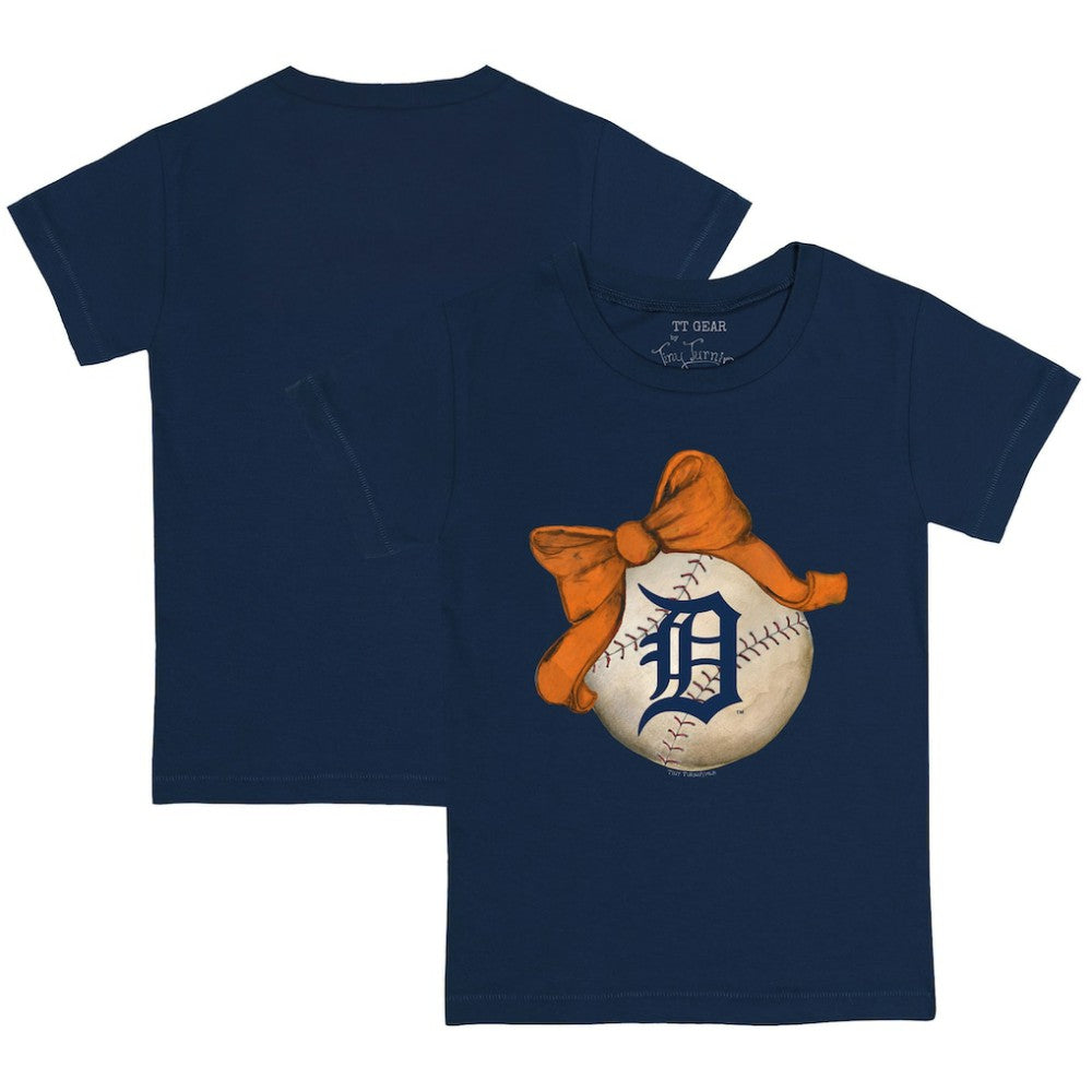 Detroit Tigers Tiny Turnip Youth Baseball Bow T-Shirt | MLB Outlet