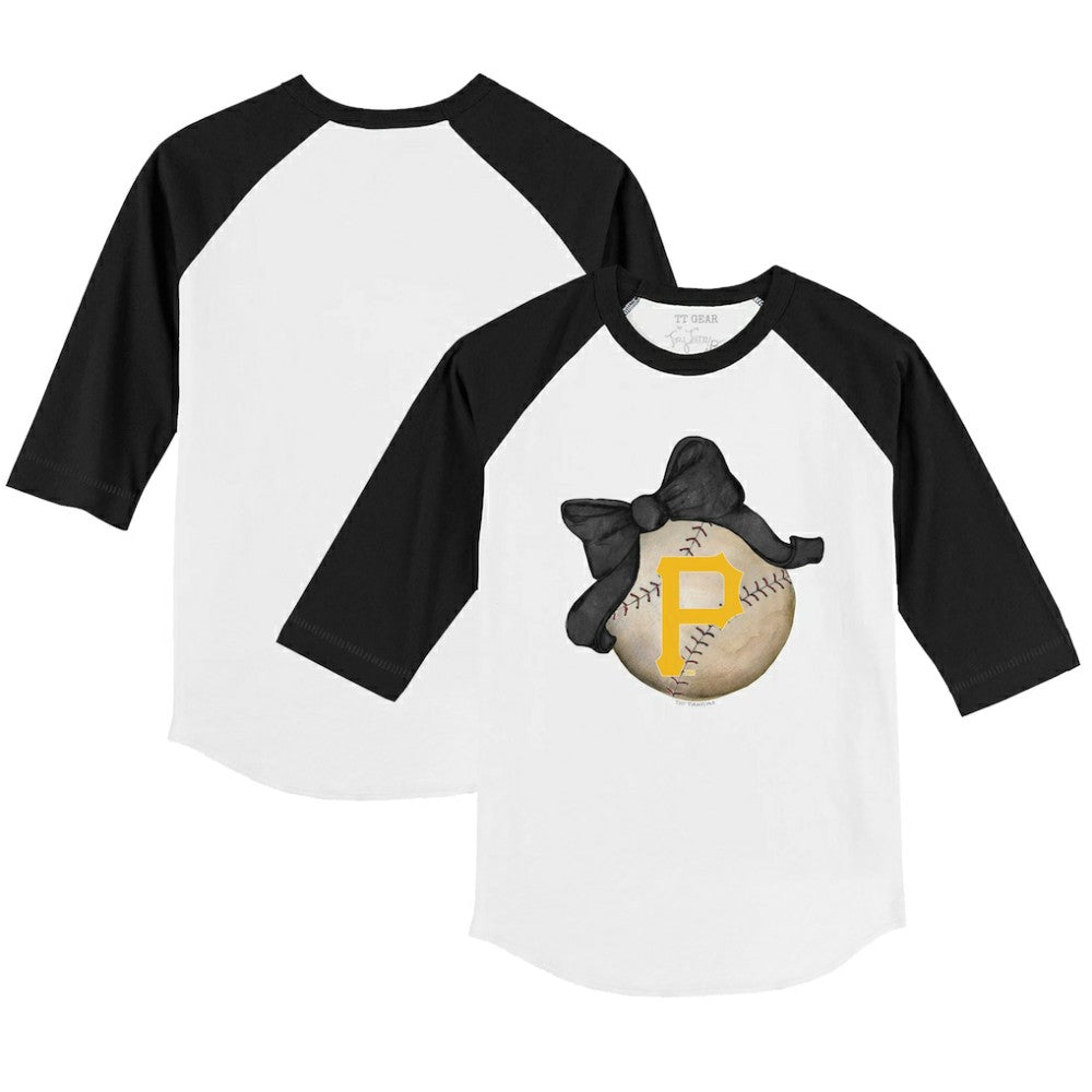Pittsburgh Pirates Tiny Turnip Youth Baseball Bow 3/4-Sleeve Raglan T-Shirt | MLB Near me