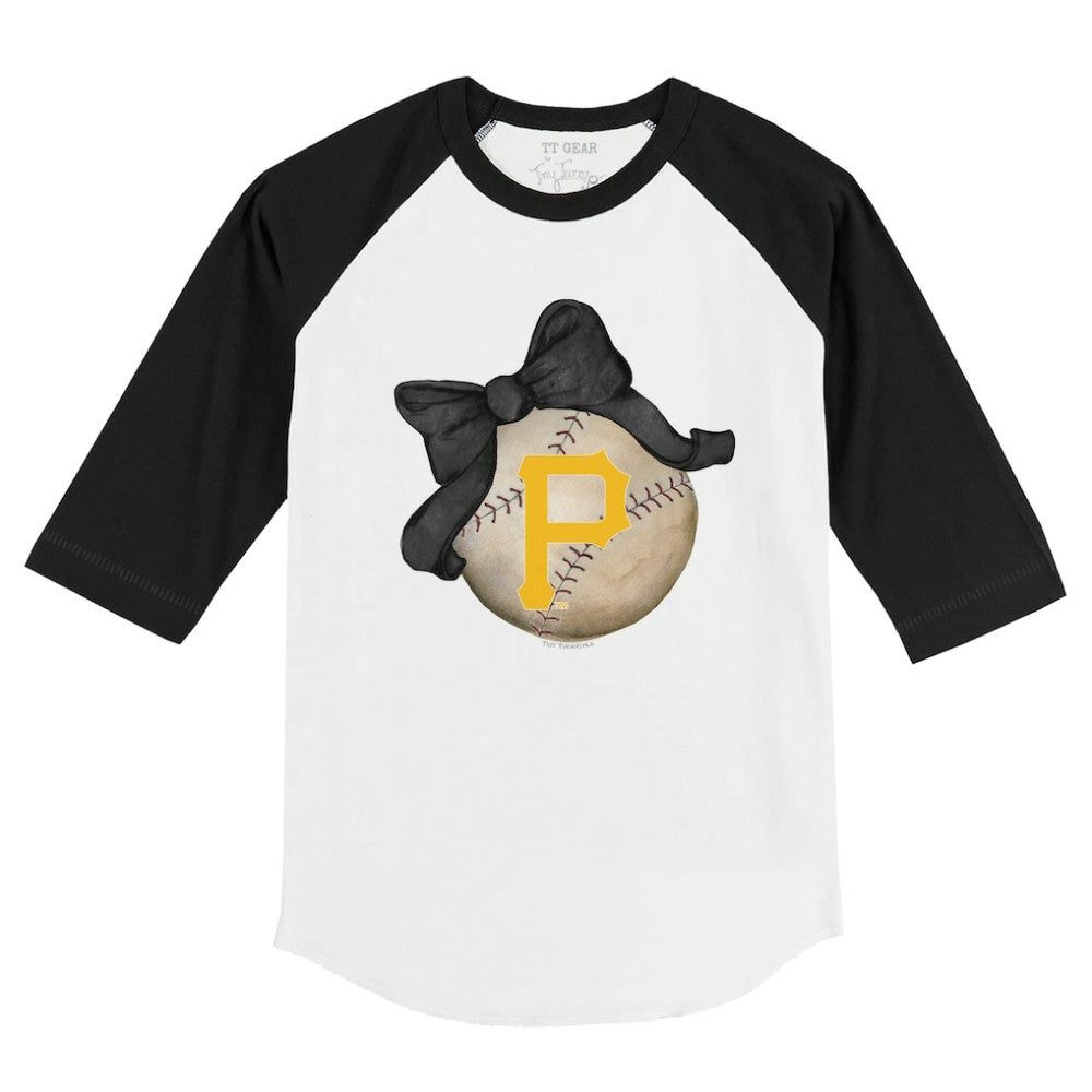 Pittsburgh Pirates Tiny Turnip Youth Baseball Bow 3/4-Sleeve Raglan T-Shirt | MLB Near me