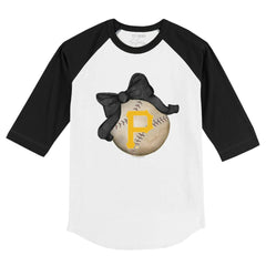 Pittsburgh Pirates Tiny Turnip Youth Baseball Bow 3/4-Sleeve Raglan T-Shirt | MLB Near me