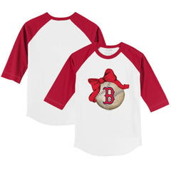 Boston Red Sox Tiny Turnip Youth Baseball Bow 3/4-Sleeve Raglan T-Shirt | MLB Shop