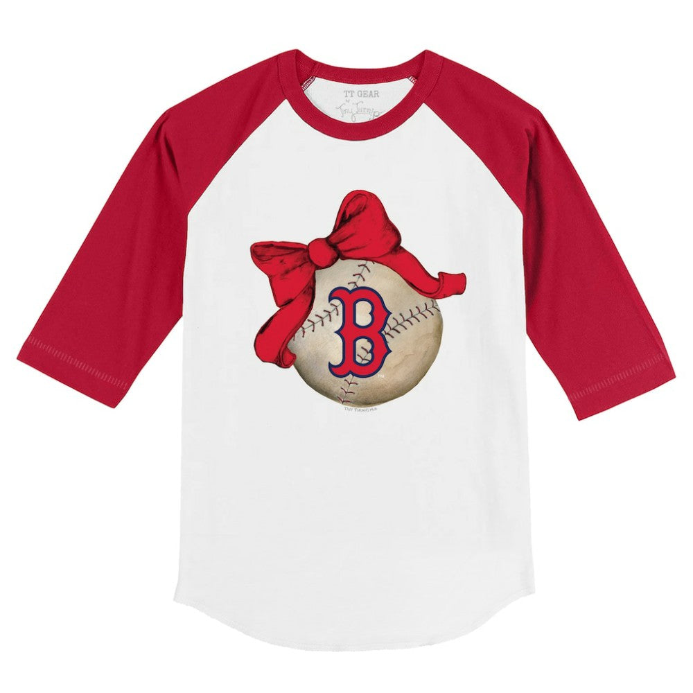 Boston Red Sox Tiny Turnip Youth Baseball Bow 3/4-Sleeve Raglan T-Shirt | MLB Shop