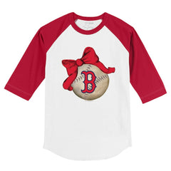 Boston Red Sox Tiny Turnip Youth Baseball Bow 3/4-Sleeve Raglan T-Shirt | MLB Shop