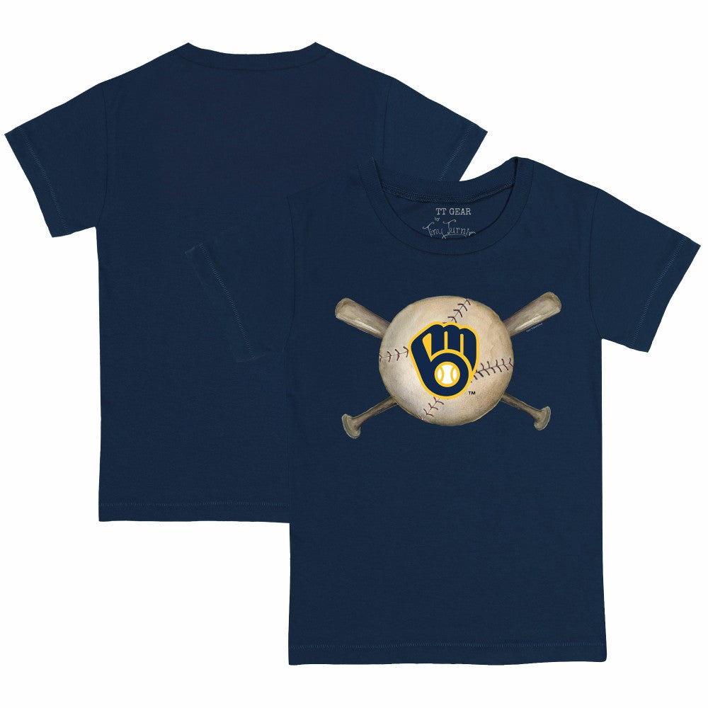 Milwaukee Brewers Tiny Turnip Youth Baseball Cross Bats T-Shirt | MLB Outlet