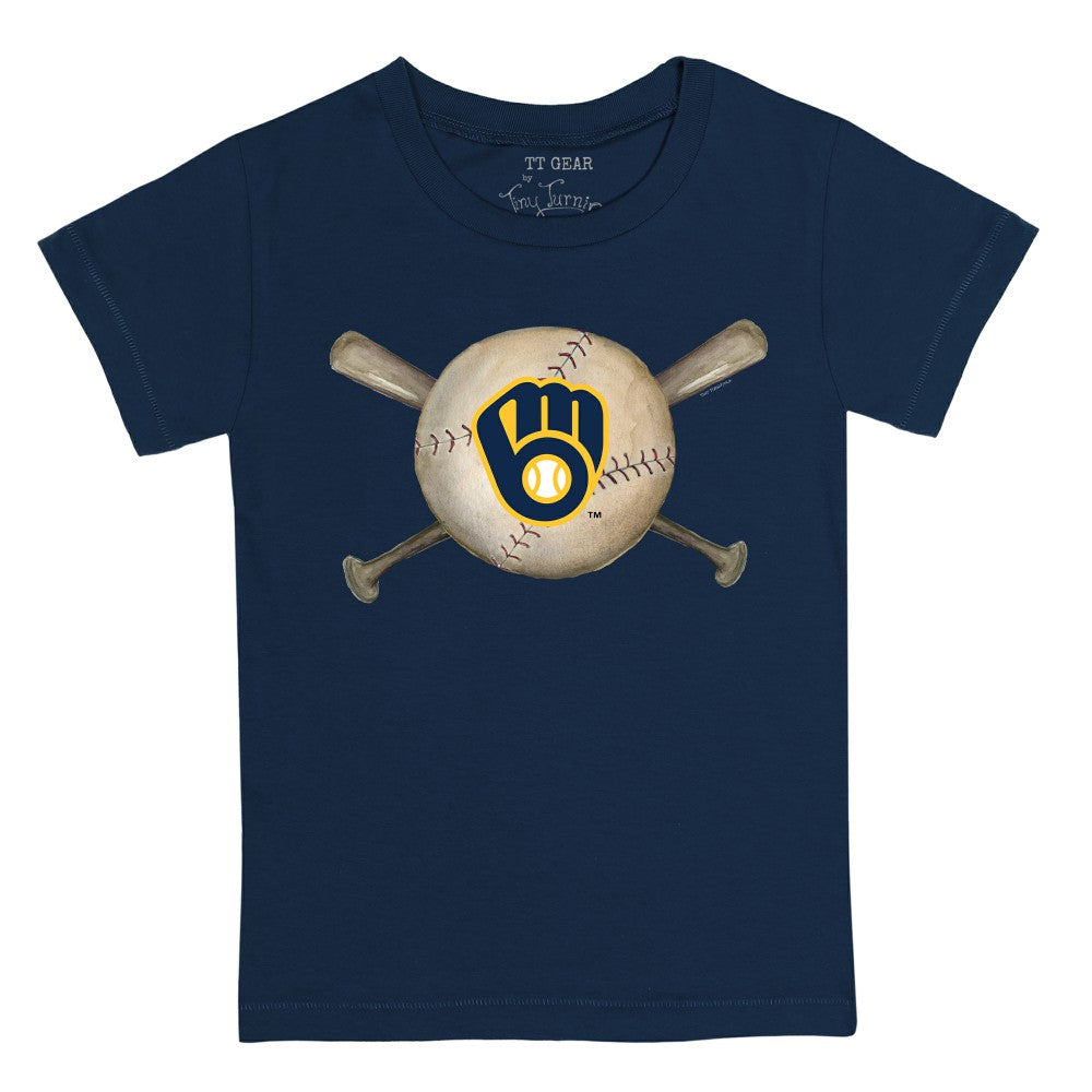 Milwaukee Brewers Tiny Turnip Youth Baseball Cross Bats T-Shirt | MLB Outlet
