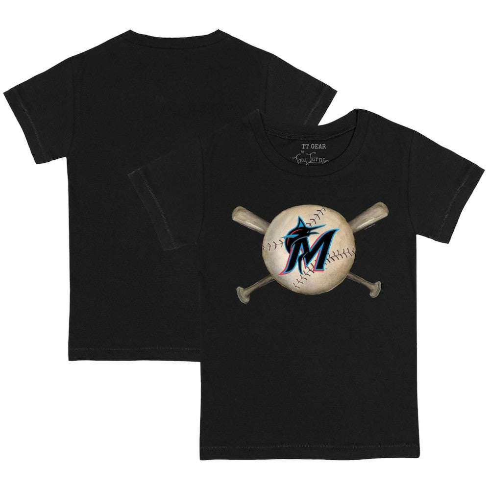 Miami Marlins Tiny Turnip Youth Baseball Cross Bats T-Shirt | MLB Outlet