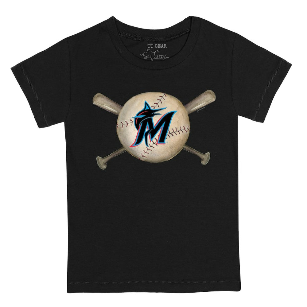 Miami Marlins Tiny Turnip Youth Baseball Cross Bats T-Shirt | MLB Outlet
