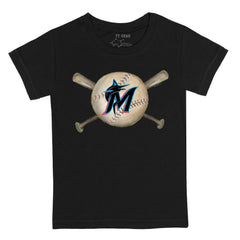 Miami Marlins Tiny Turnip Youth Baseball Cross Bats T-Shirt | MLB Outlet