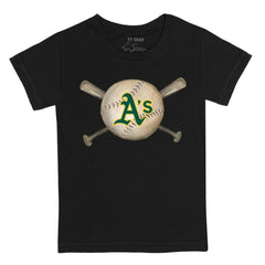 Athletics Tiny Turnip Youth Baseball Cross Bats T-Shirt | MLB On Sale