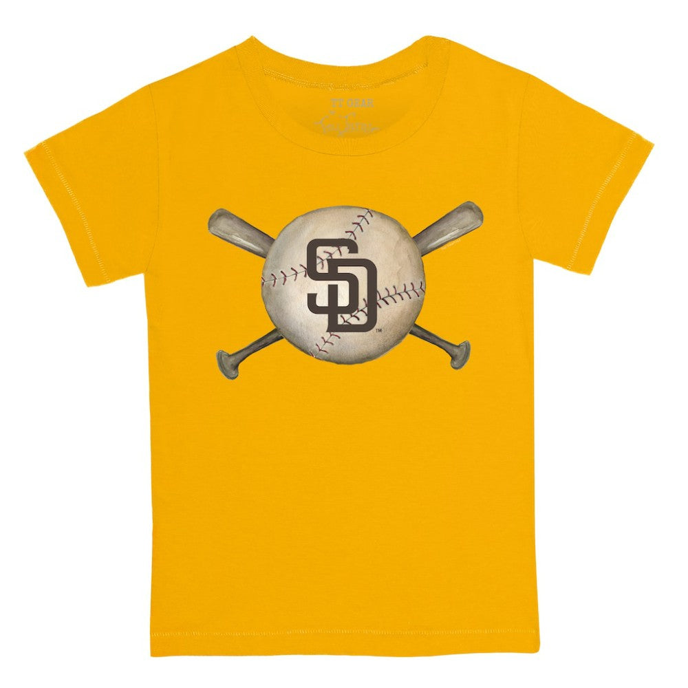 San Diego Padres Tiny Turnip Youth Baseball Cross Bats T-Shirt | MLB Outlet
