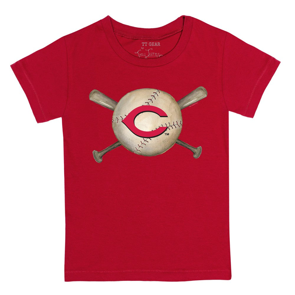 Cincinnati Reds Tiny Turnip Youth Baseball Cross Bats T-Shirt | MLB Discount