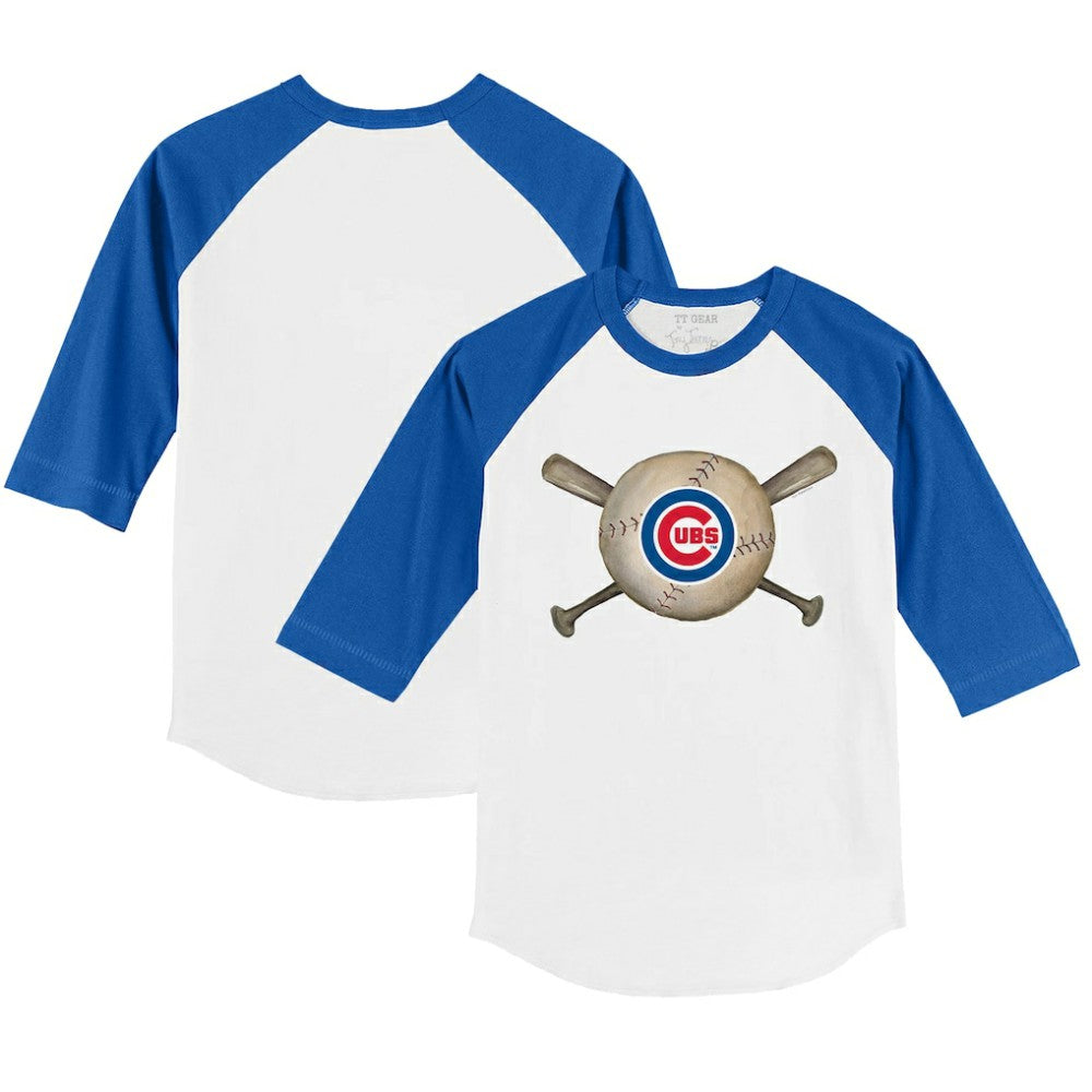 Chicago Cubs Tiny Turnip Youth Baseball Cross Bats 3/4-Sleeve Raglan T-Shirt | MLB Near me