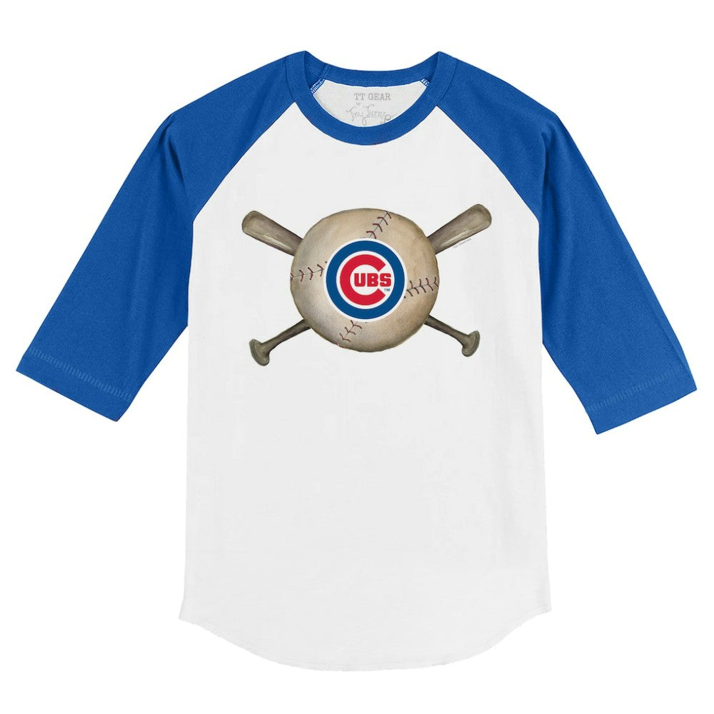 Chicago Cubs Tiny Turnip Youth Baseball Cross Bats 3/4-Sleeve Raglan T-Shirt | MLB Near me