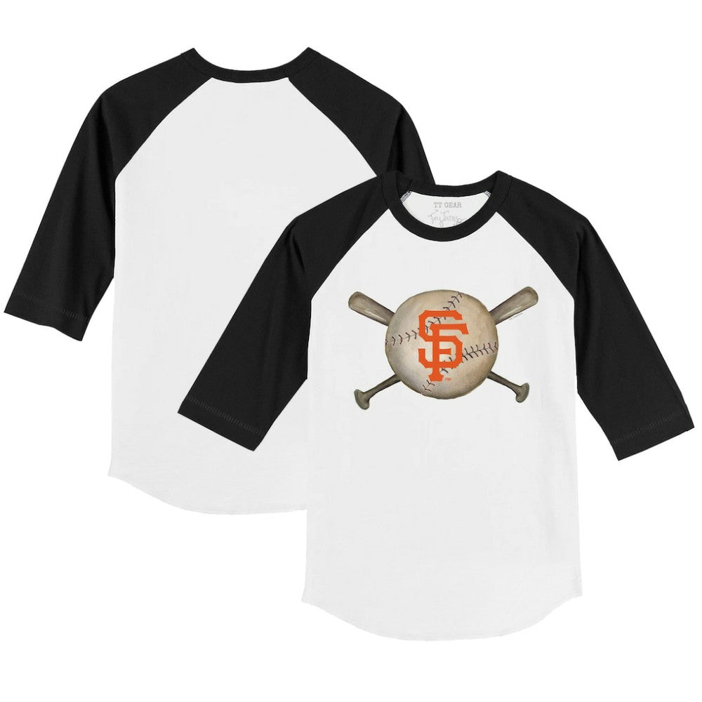San Francisco Giants Tiny Turnip Youth Baseball Cross Bats 3/4-Sleeve Raglan T-Shirt | MLB Sale