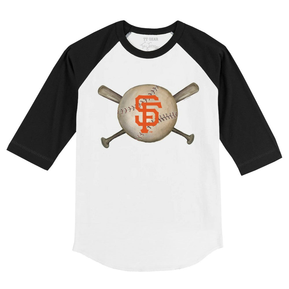 San Francisco Giants Tiny Turnip Youth Baseball Cross Bats 3/4-Sleeve Raglan T-Shirt | MLB Sale