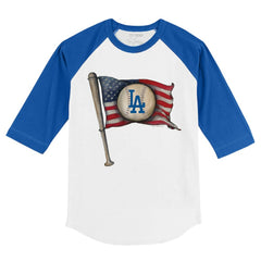 Los Angeles Dodgers Tiny Turnip Youth Baseball Flag 3/4-Sleeve Raglan T-Shirt | MLB Shop