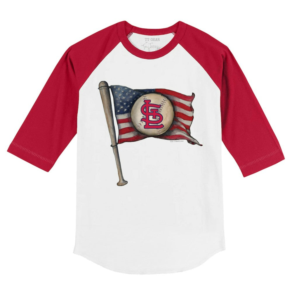 St. Louis Cardinals Tiny Turnip Youth Baseball Flag 3/4-Sleeve Raglan T-Shirt | MLB Near me