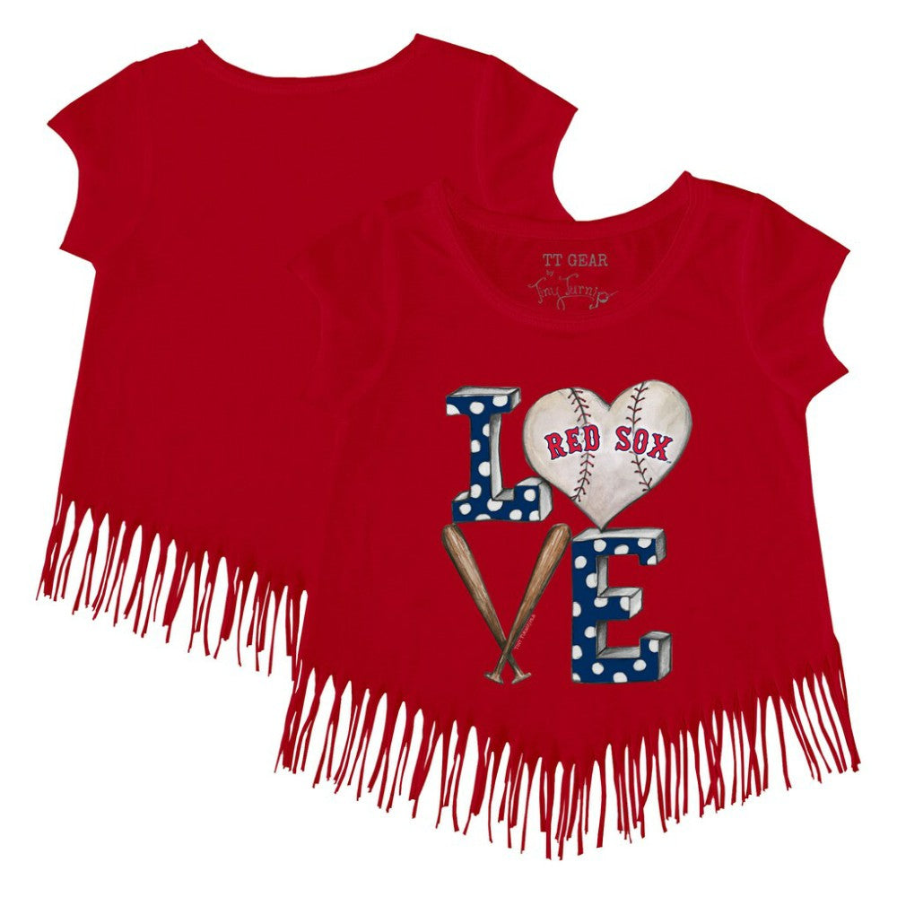 Boston Red Sox Tiny Turnip Girls Youth Baseball Love Fringe T-Shirt | MLB Online