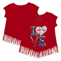 Boston Red Sox Tiny Turnip Girls Youth Baseball Love Fringe T-Shirt | MLB Online