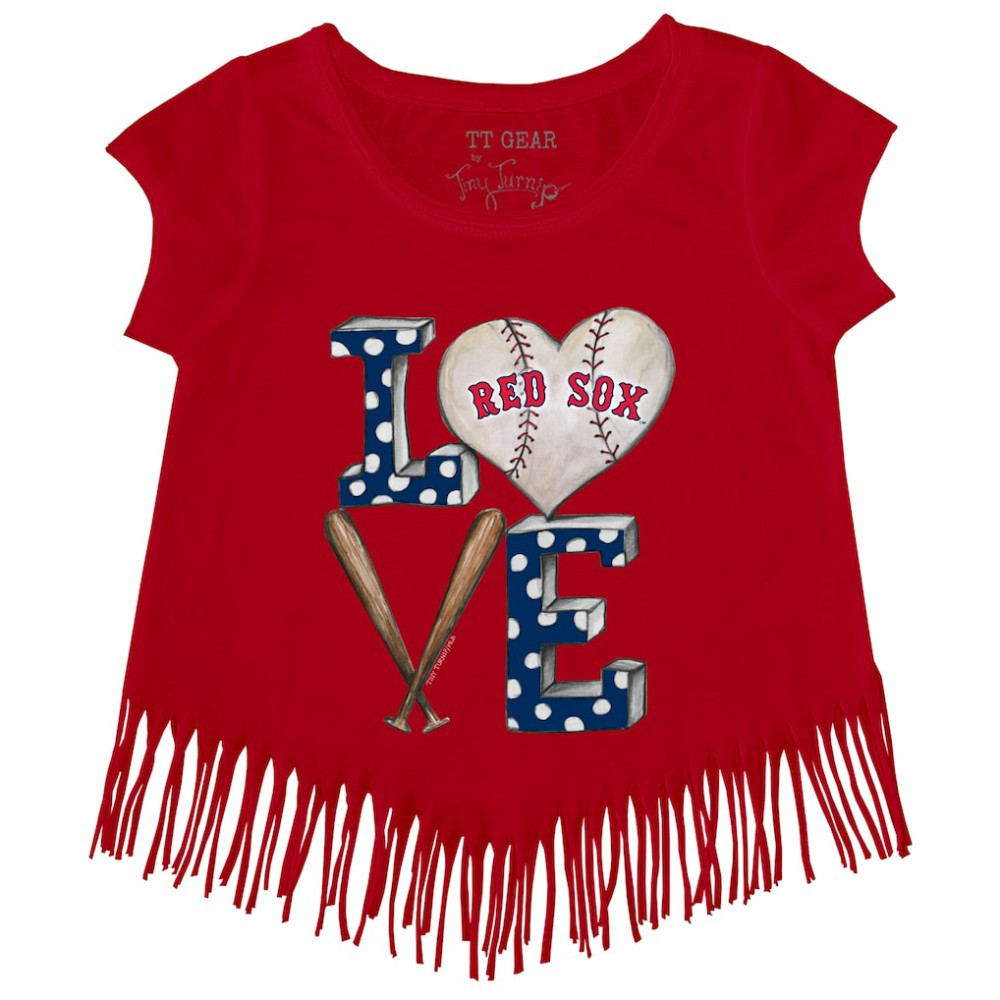 Boston Red Sox Tiny Turnip Girls Youth Baseball Love Fringe T-Shirt | MLB Online