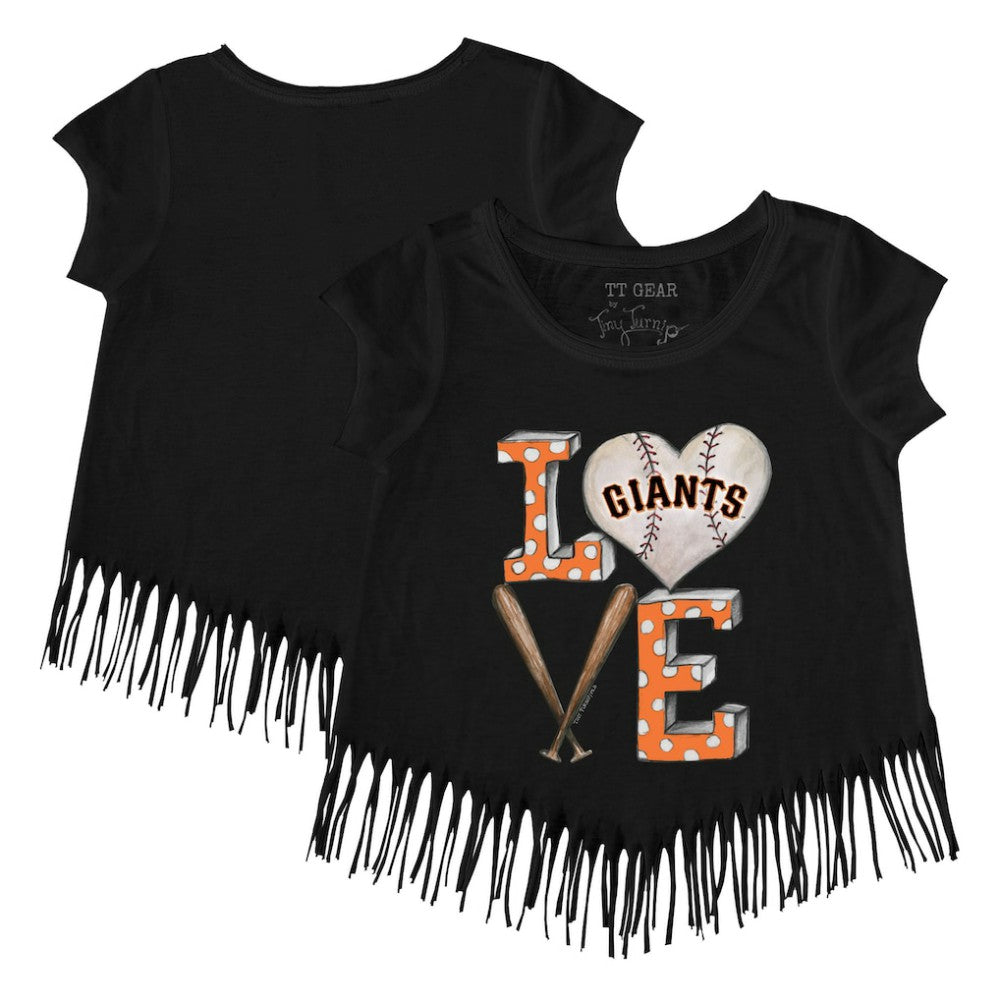 San Francisco Giants Tiny Turnip Girls Youth Baseball Love Fringe T-Shirt | MLB US