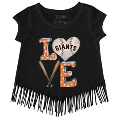 San Francisco Giants Tiny Turnip Girls Youth Baseball Love Fringe T-Shirt | MLB US