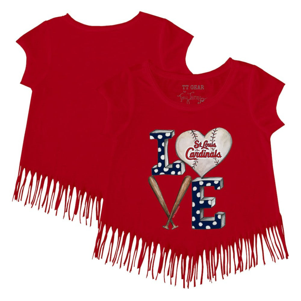 St. Louis Cardinals Tiny Turnip Girls Youth Baseball Love Fringe T-Shirt | MLB Online
