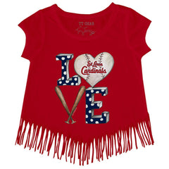 St. Louis Cardinals Tiny Turnip Girls Youth Baseball Love Fringe T-Shirt | MLB Online